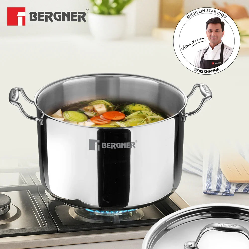 Bergner Argent Samsara Triply Stockpot with SS Lid