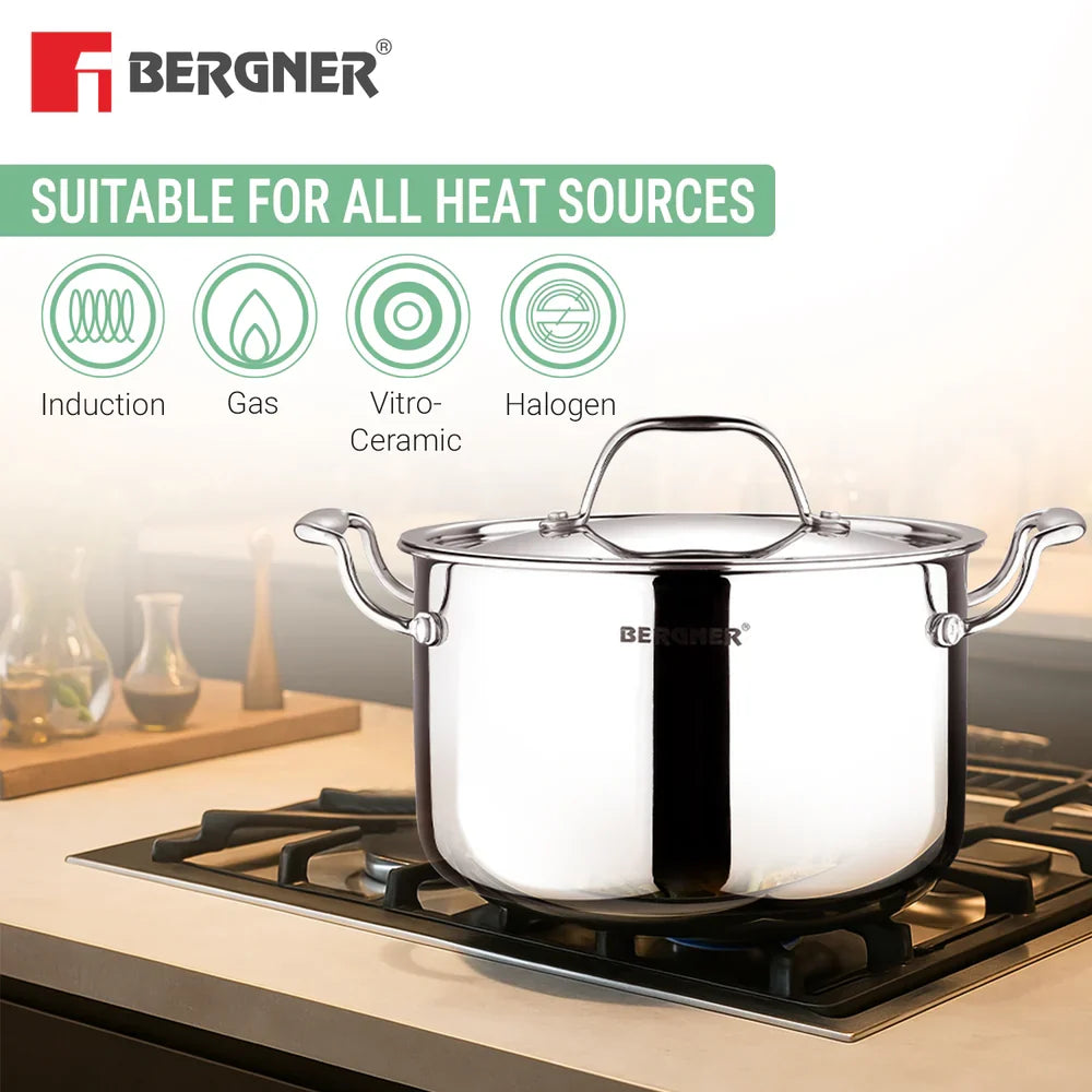 Bergner Argent Samsara Triply Stockpot with SS Lid