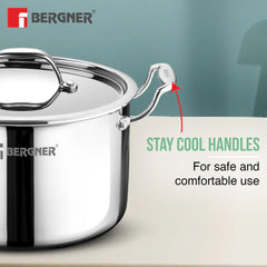Bergner Argent Samsara Triply Stockpot with SS Lid
