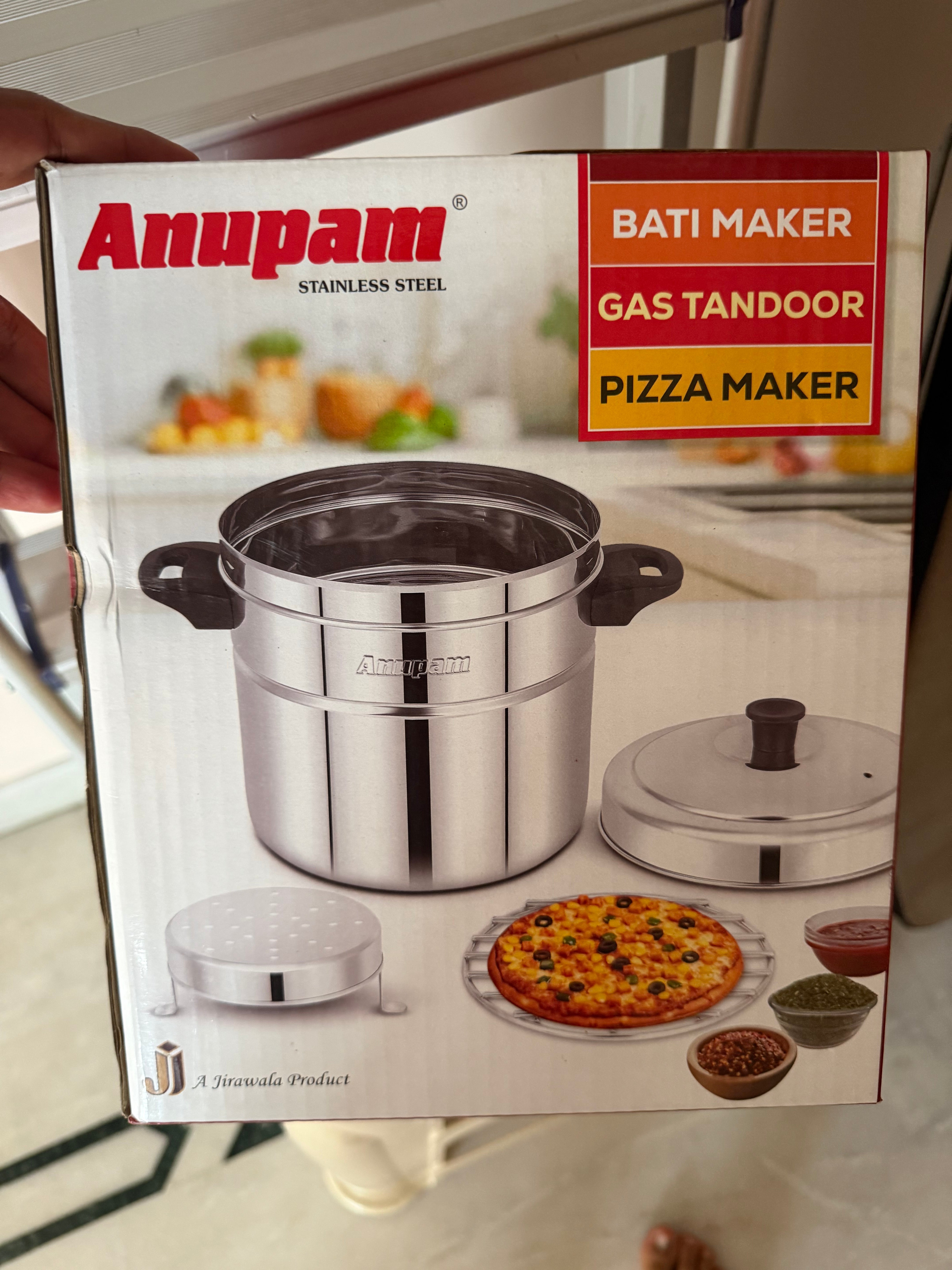 Anupam Steel Bati Maker Gas Tandoor Pizza Maker Multi-Purpose Cooker