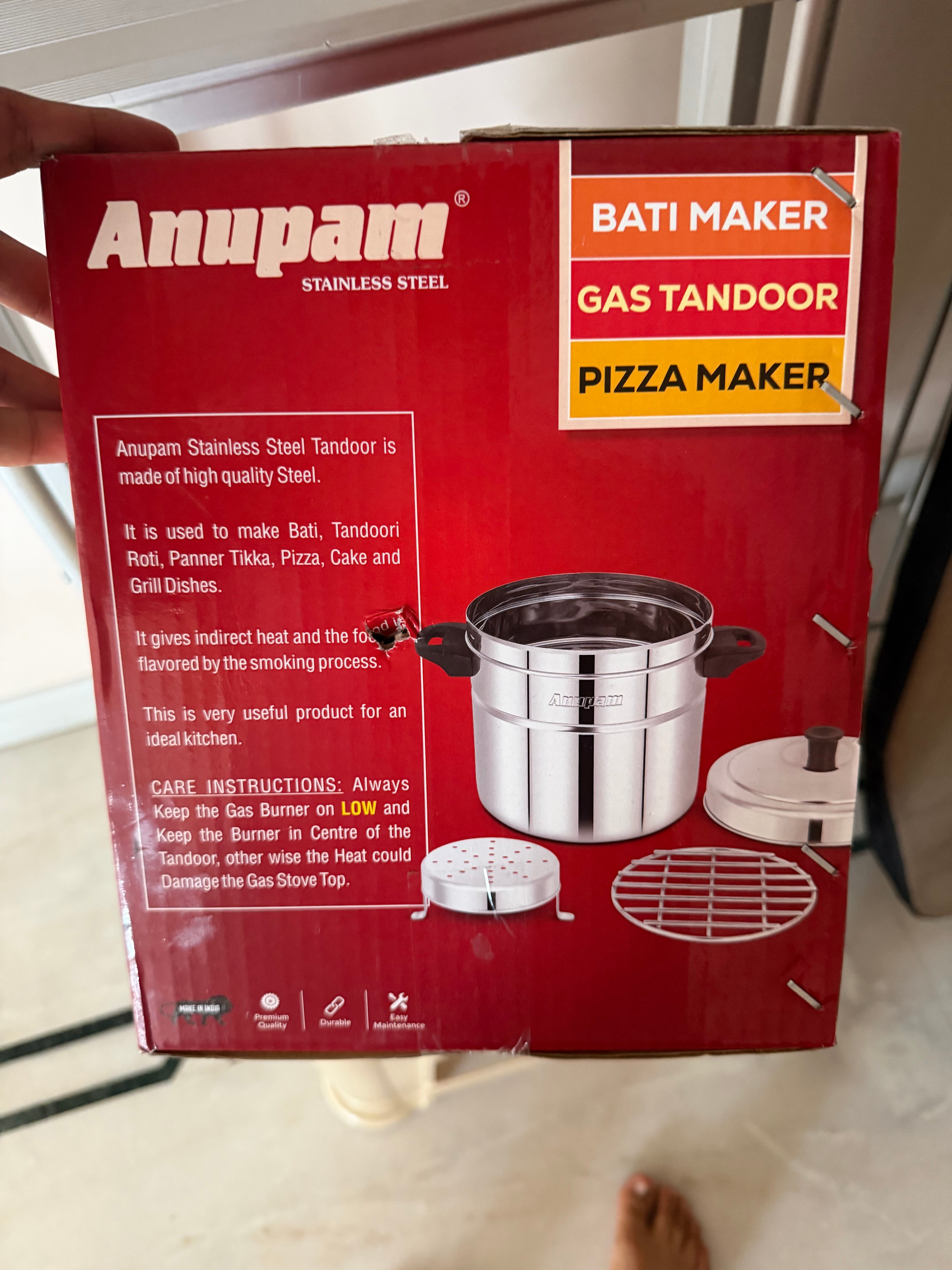 Anupam Steel Bati Maker Gas Tandoor Pizza Maker Multi-Purpose Cooker