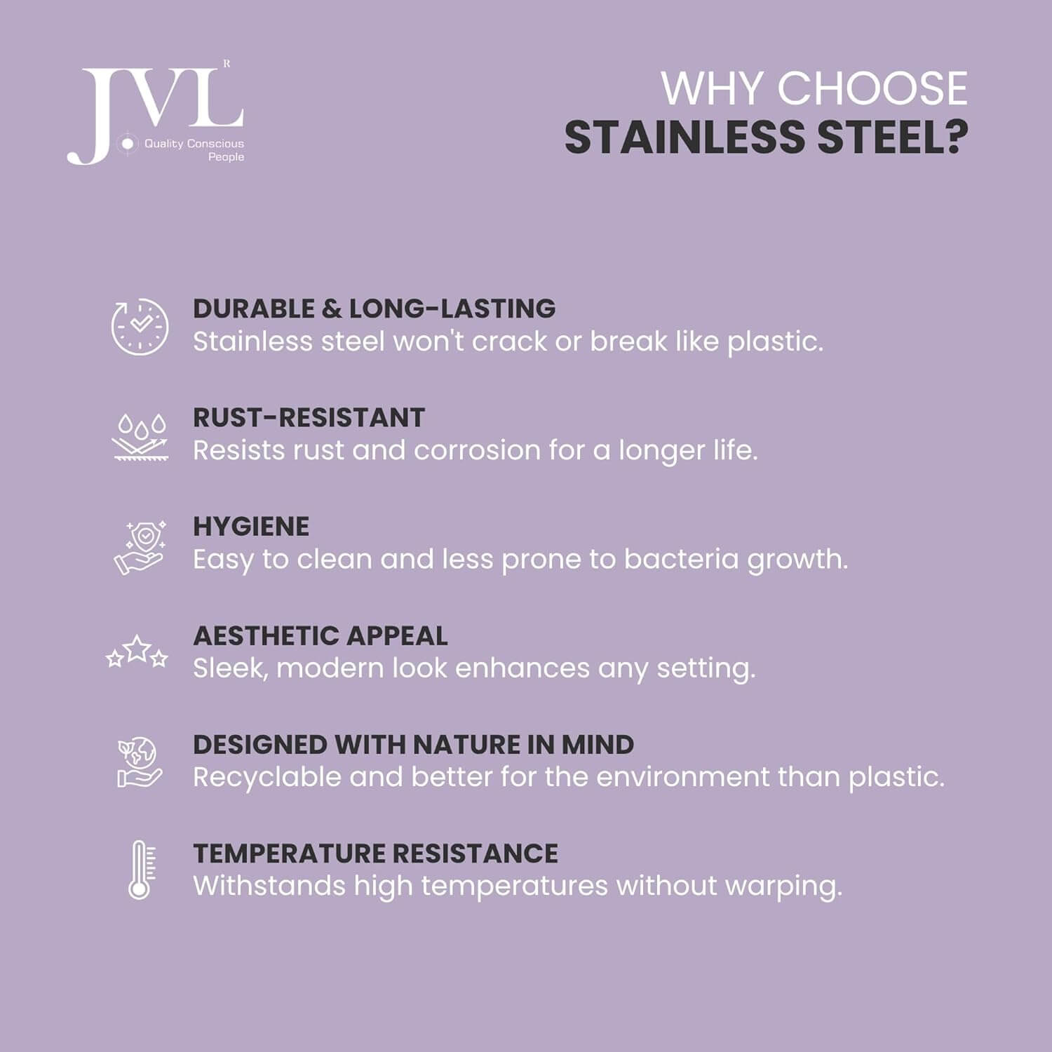 JVL Fusion FOC Series Stainless Steel Kitchen Storage Canisters - Airtight Dry Food Containers