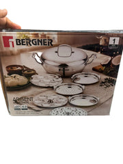 Bergner Argent Triply Multi Kadai 27cm, 4L — Idli, Dhokla & Steam Set