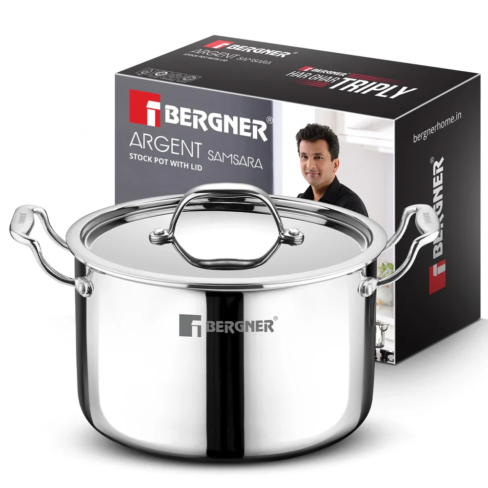 Bergner Argent Samsara Triply Stockpot with SS Lid