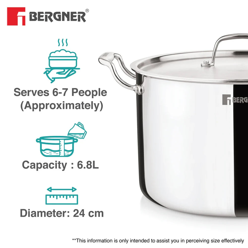 Bergner Argent Samsara Triply Stockpot with SS Lid