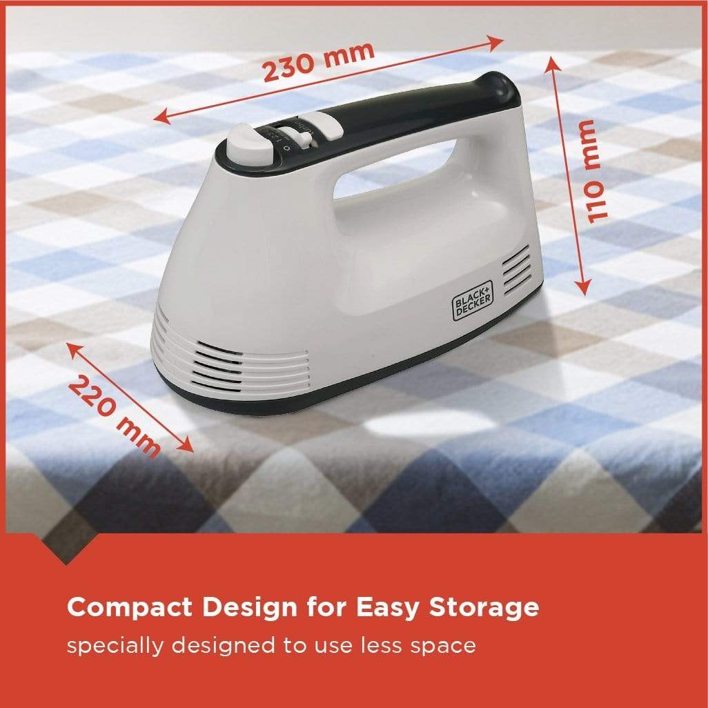 Black+Decker M350 300-Watt Hand Mixer (White/Grey)