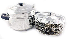 Butterfly Curve 4 Plates Stainless Steel Idly Cooker/Steamer - 16 Idlis + 1 mini idly plate