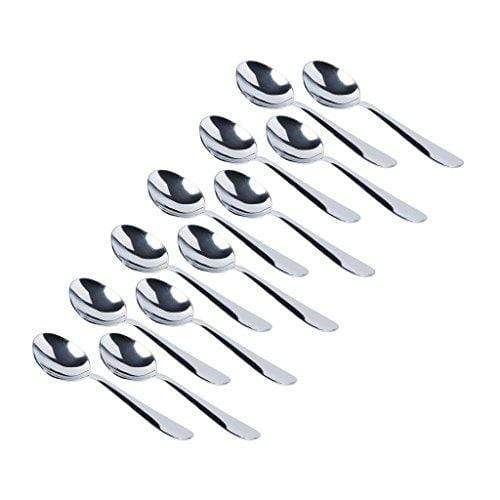 Classic by Embassy Dessert Spoon, Pack of 12, Stainless Steel, 18 cm (Ajanta, 14 Gauge)