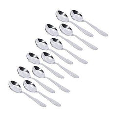 Classic by Embassy Tea Spoon, Pack of 12, Stainless Steel, 12.9 cm (Ajanta, 14 Gauge)