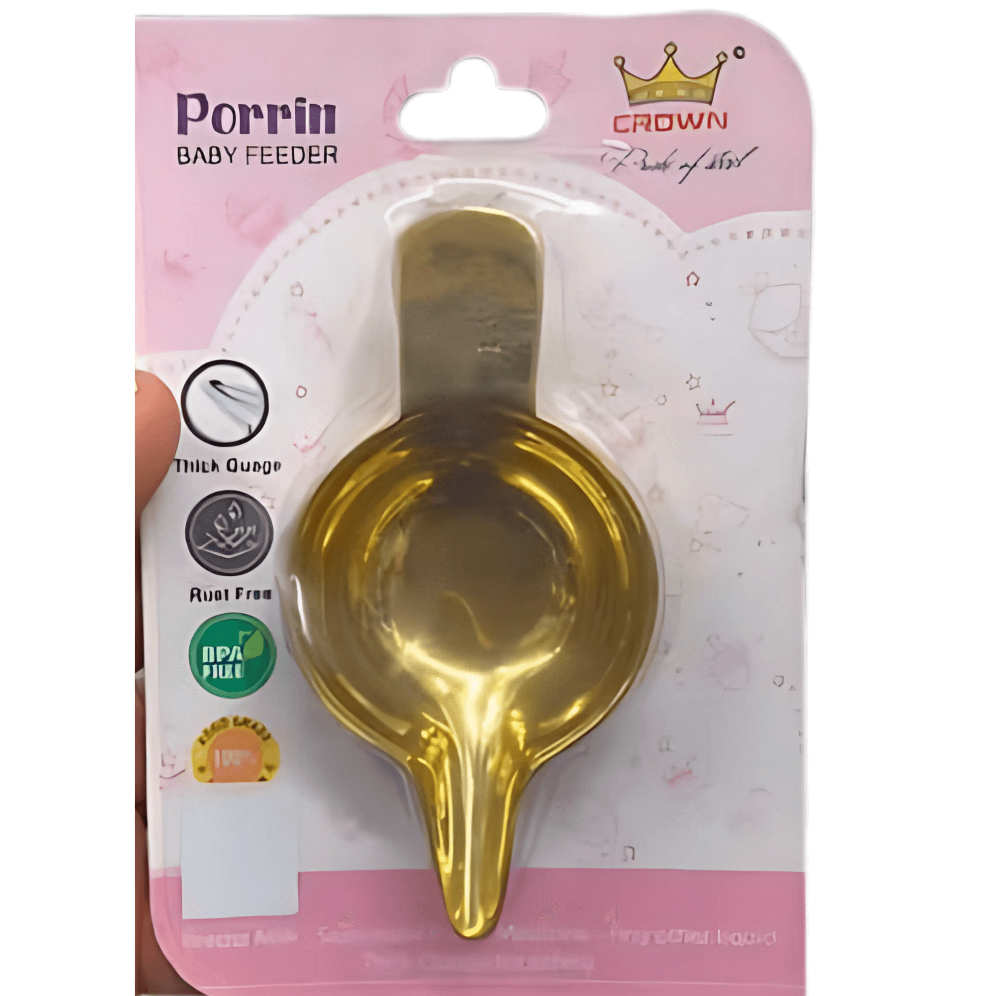Fawn Brass Porringer Baby Feeder - Thick Gauge, Food Grade, BPA-Free