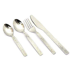 Embassy (Classic by Embassy) 24-Pieces Cutlery Set - 6 Tea Spoons, 6 Baby Spoons, 6 Baby Forks & 6 Dessert Knives (Hi-Trend, 17 Gauge, Stainless Steel)