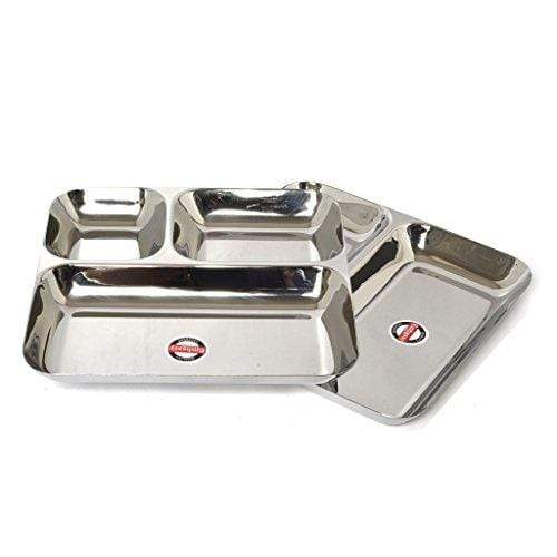 Embassy French Bhojan / Dinner Plate, 23.2 cms (Pack of 6, Stainless Steel)