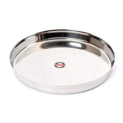 Embassy Plain Khumcha Spl/Dinner Plate, Size 13, 28.6 cms (Pack of 2, Stainless Steel)