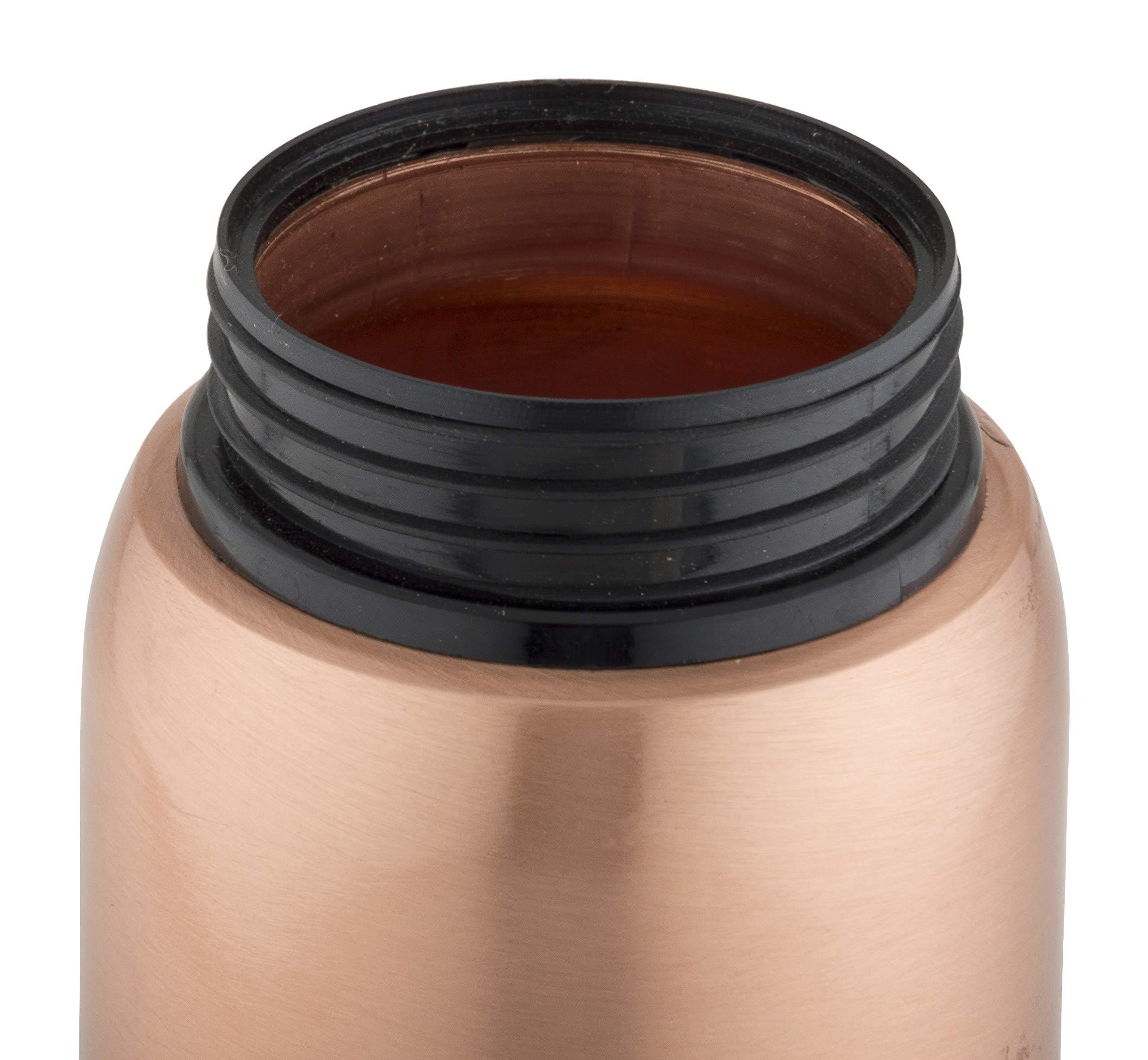 Embassy Premium Copper Water Bottle, Sipper, 600 ml, Pack of 2 - Leak-Proof, Jointless and Pure Copper