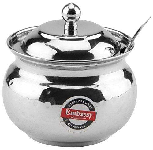 Embassy Stainless Steel Hammered Ghee / Oil Pot, 275 ml; Size 1