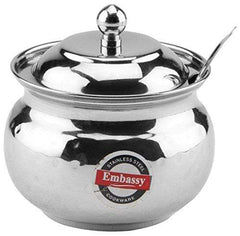 Embassy Stainless Steel Hammered Ghee / Oil Pot, 275 ml; Size 1