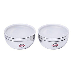 Embassy Stainless Steel Storage Bowl, Pack of 2, Size 2-500 ml
