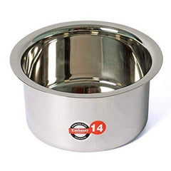 Embassy Stainless Steel Topes with Lid, Set of 4 (Sizes 11-14) - 1400, 1900, 2250 & 2750 ml