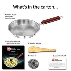 HAWKINS Tri-ply Stainless Steel Frying Pan, 22 cm