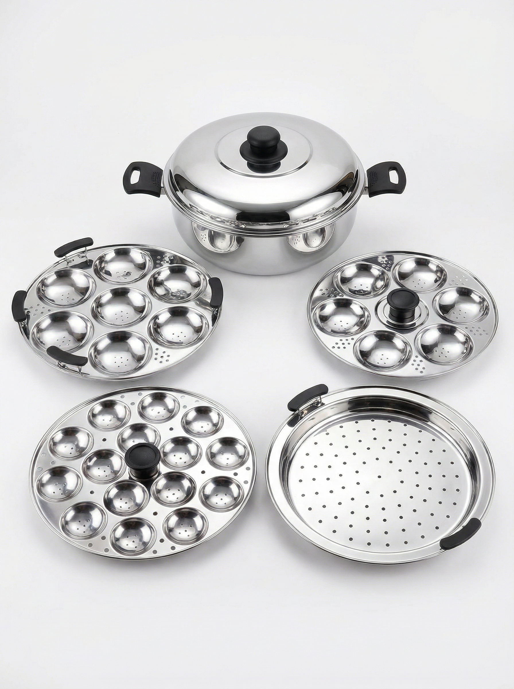 Embassy Sandwich Bottom Stainless Steamer Steamer for Idli, dhokla and mini idlies